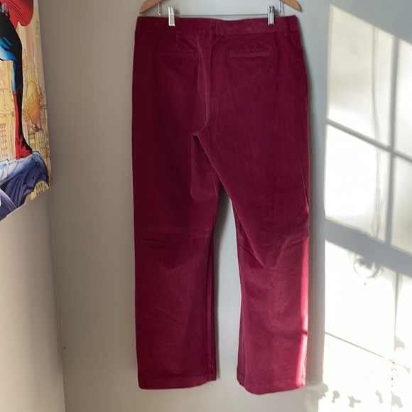 L.L. Bean Big and Tall Burgundy Corduroy Wide Leg Trouser Pants - Picture 13 of 13